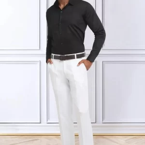 Men Formal White Trouser